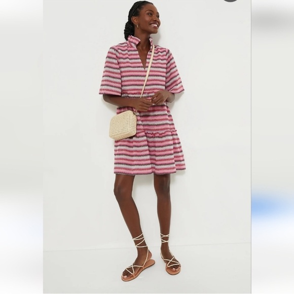 Tuckernuck NEW Pink Chevron Knit Stripe Crawford Relaxed Fit Mini Dress XXXL - Picture 11 of 11